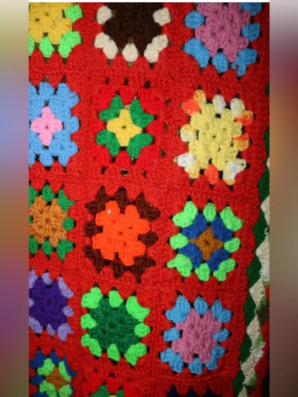 Beautiful Hand Crocheted Granny Square Throw Blanket for Bed, Couch, Chair